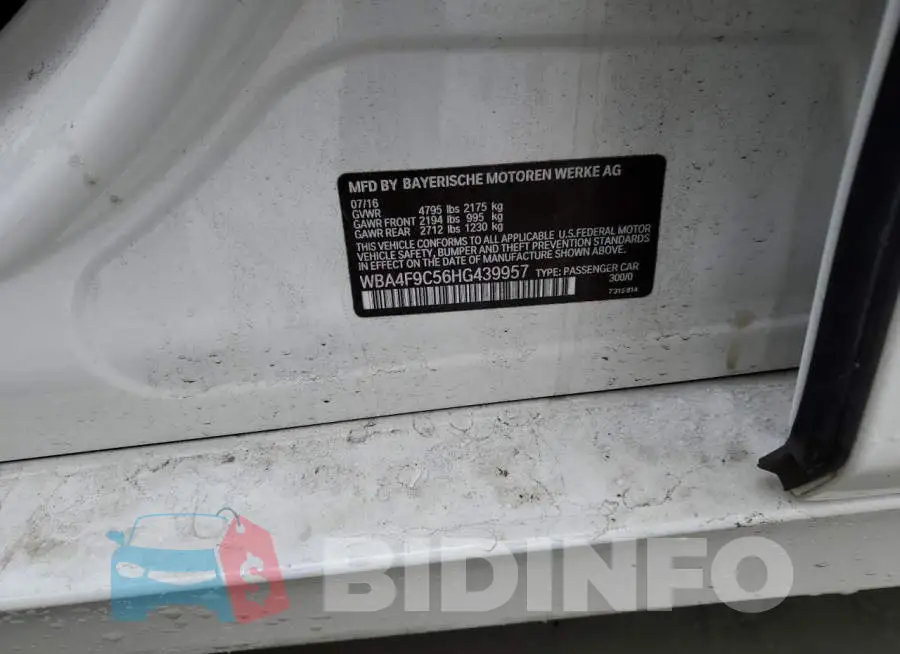 WBA4F9C56HG439957 Photo# 12