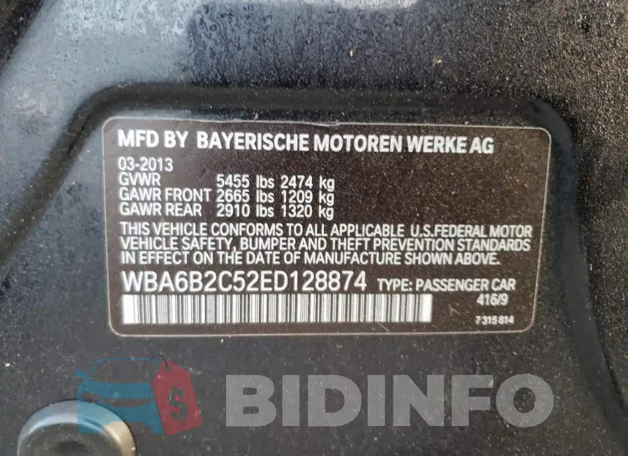 WBA6B2C52ED128874 Photo# 12