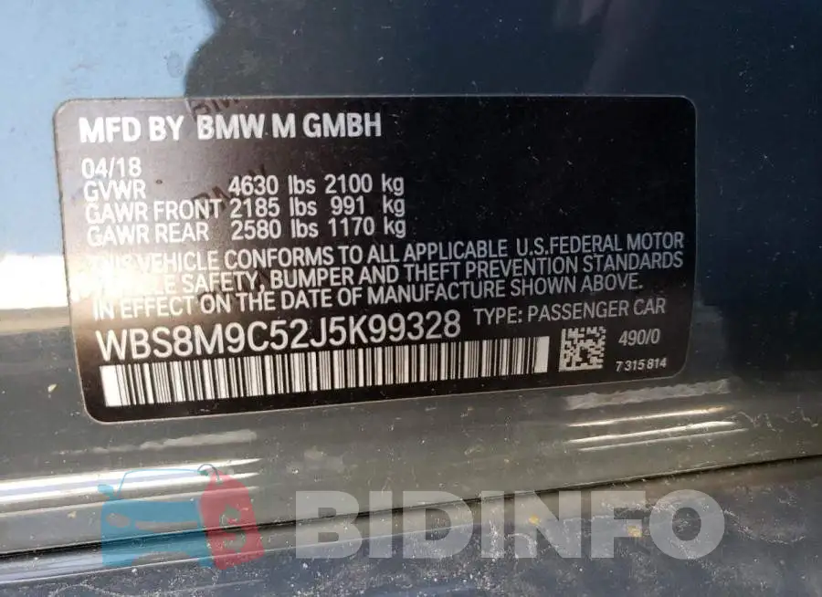 WBS8M9C52J5K99328 Photo# 13