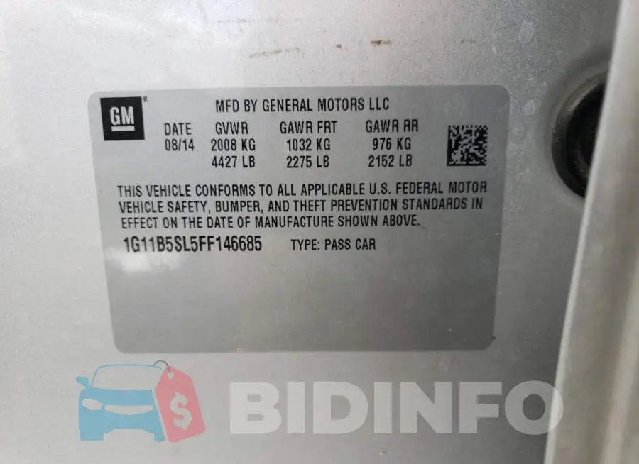1G11B5SL5FF146685 Photo# 13