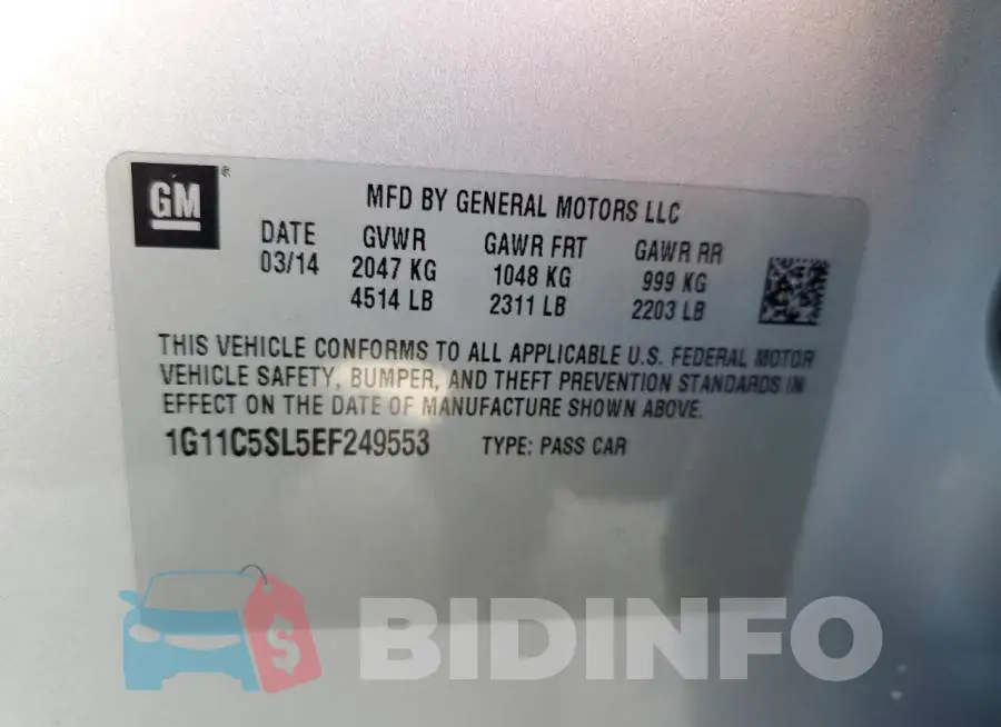 1G11C5SL5EF249553 Photo# 12