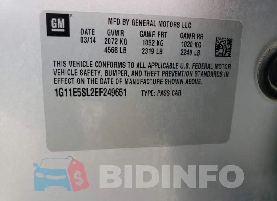 1G11E5SL2EF249651 Photo# 12