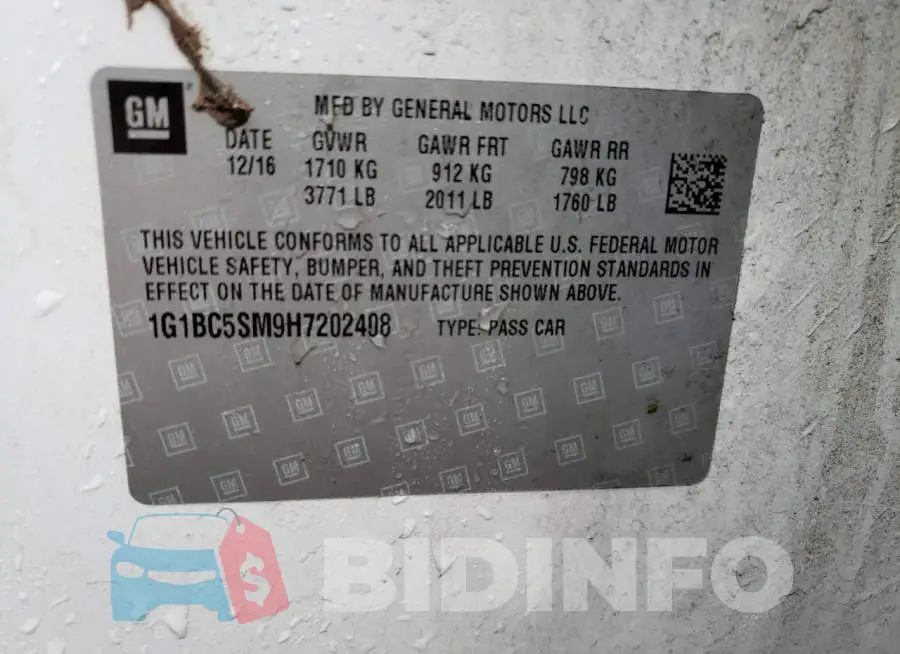 1G1BC5SM9H7202408 Photo# 12