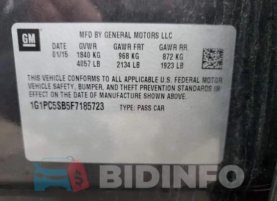 1G1PC5SB5F7185723 Photo# 12