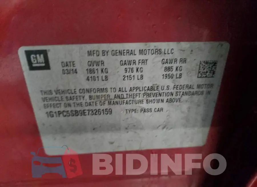 1G1PC5SB9E7326159 Photo# 12
