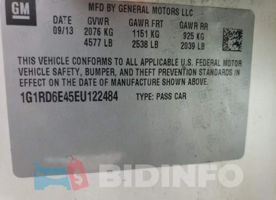 1G1RD6E45EU122484 Photo# 12