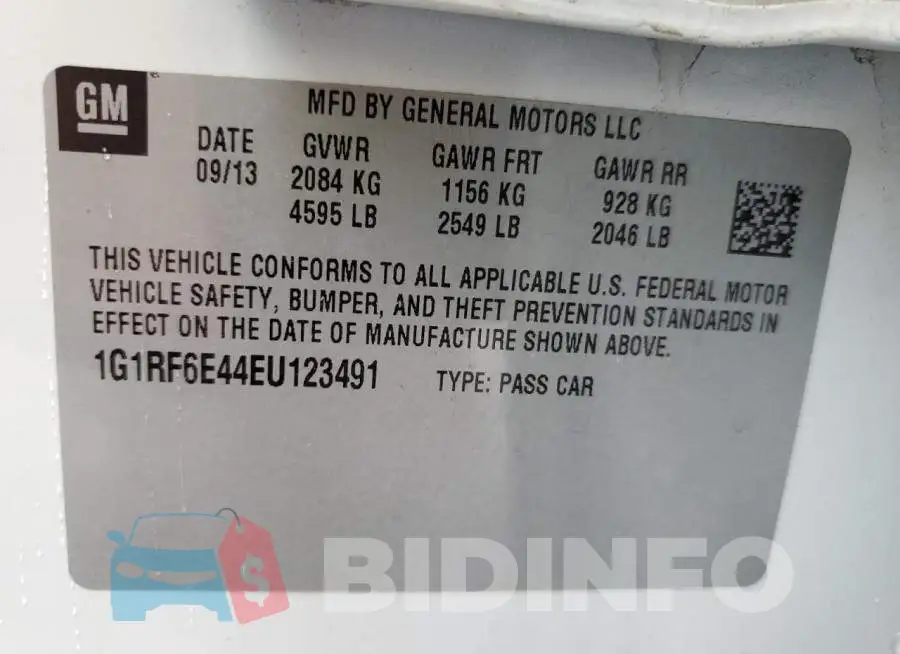1G1RF6E44EU123491 Photo# 12