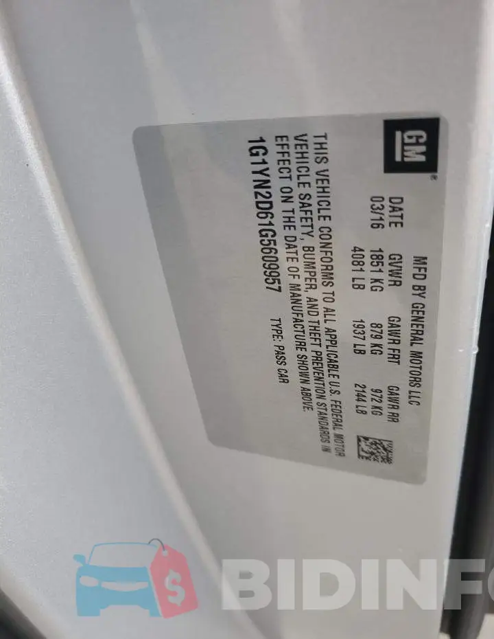1G1YN2D61G5609957 Photo# 12