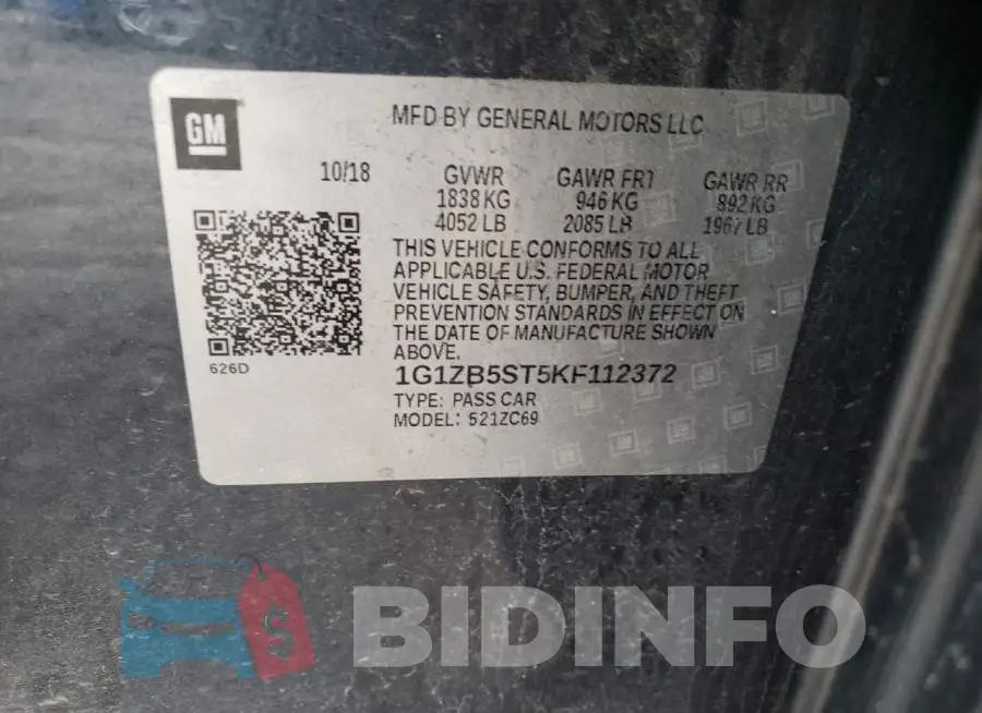 1G1ZB5ST5KF112372 Photo# 12