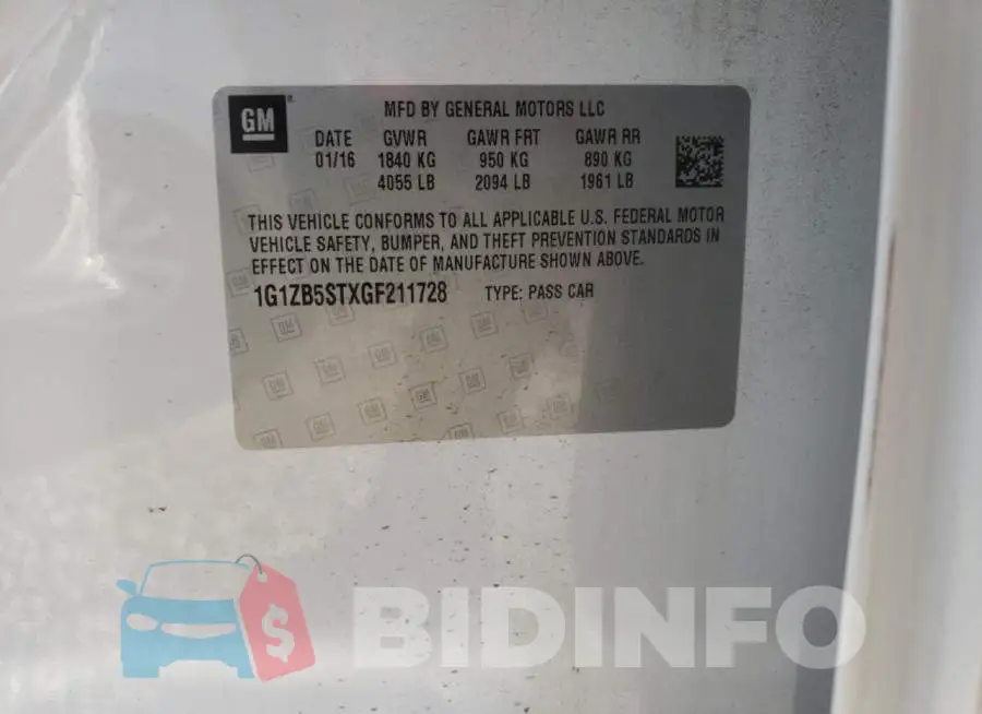 1G1ZB5STXGF211728 Photo# 12