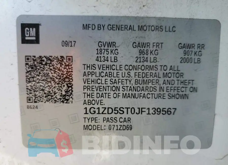 1G1ZD5ST0JF139567 Photo# 12
