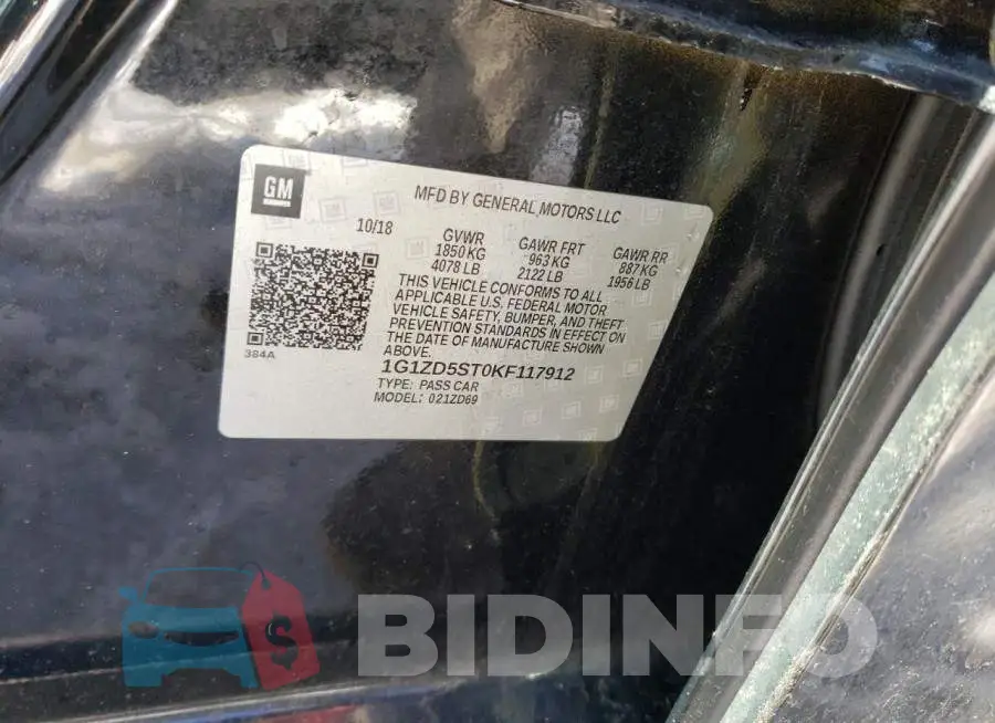 1G1ZD5ST0KF117912 Photo# 12