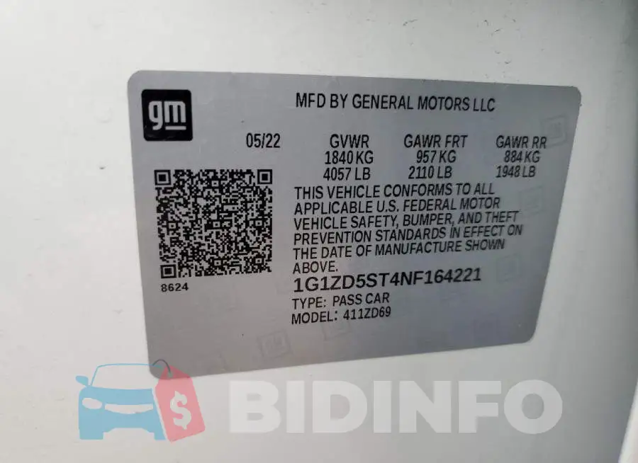 1G1ZD5ST4NF164221 Photo# 13