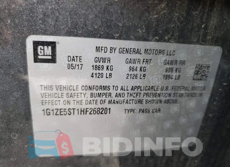 1G1ZE5ST1HF268201 Photo# 10