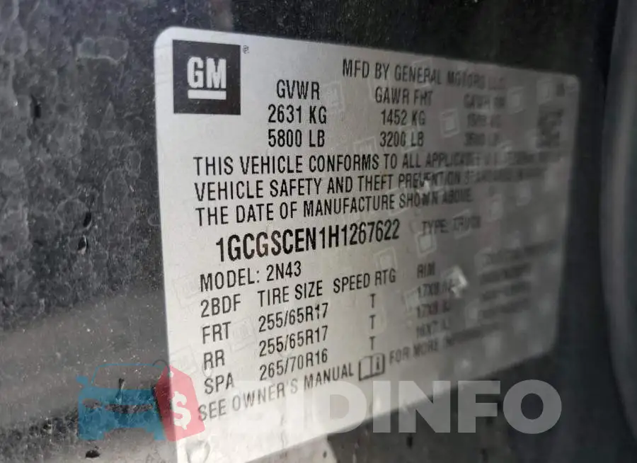 1GCGSCEN1H1267622 Photo# 12