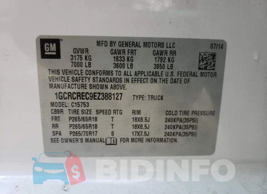1GCRCREC9EZ388127 Photo# 12