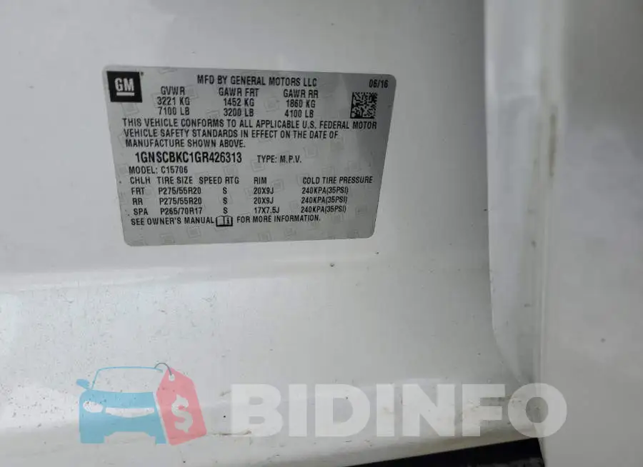 1GNSCBKC1GR426313 Photo# 13