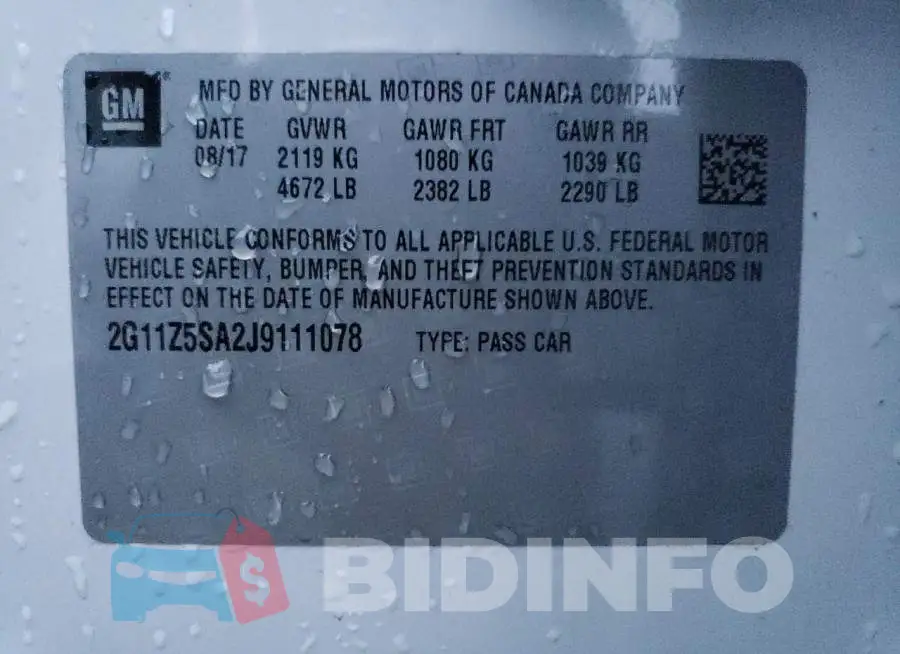 2G11Z5SA2J9111078 Photo# 12