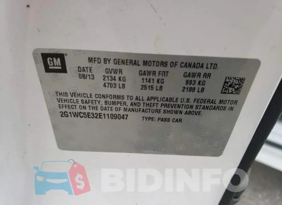 2G1WC5E32E1109047 Photo# 12