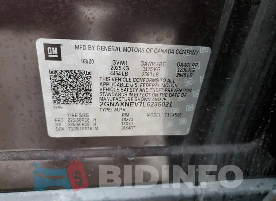 2GNAXNEV7L6236021 Photo# 13