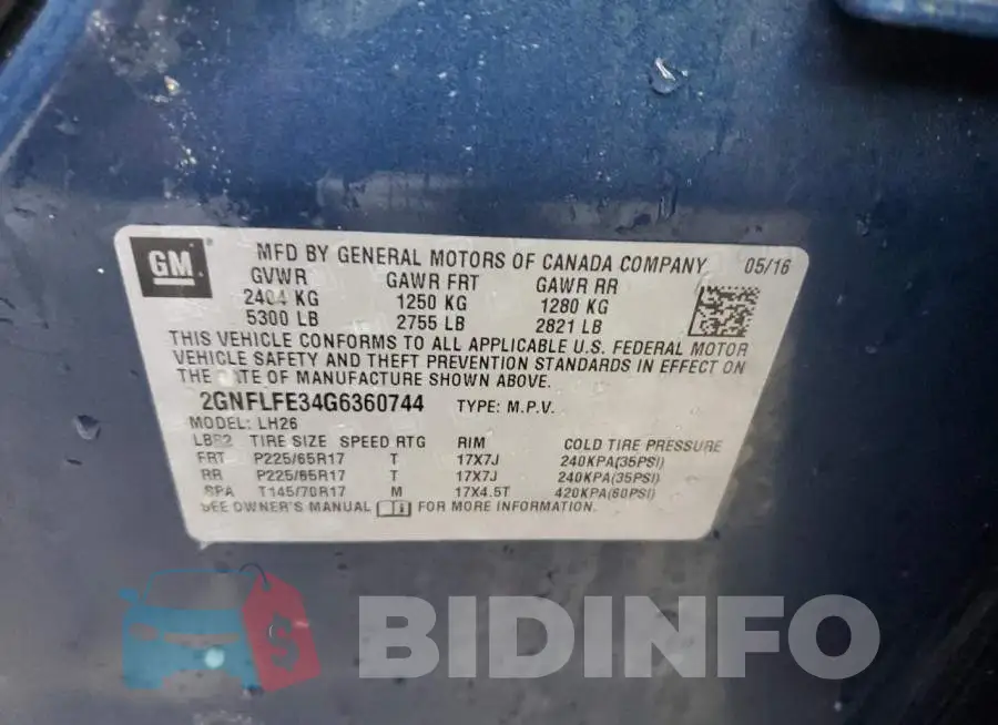 2GNFLFE34G6360744 Photo# 14