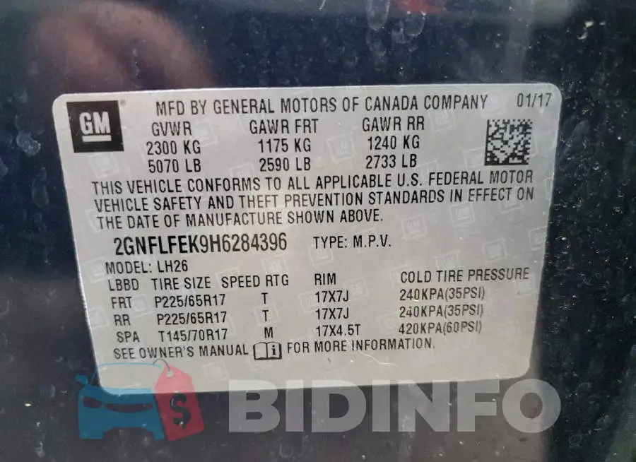 2GNFLFEK9H6284396 Photo# 14