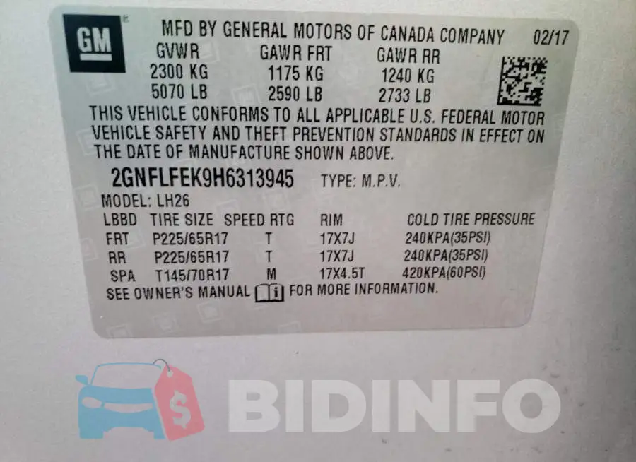 2GNFLFEK9H6313945 Photo# 12