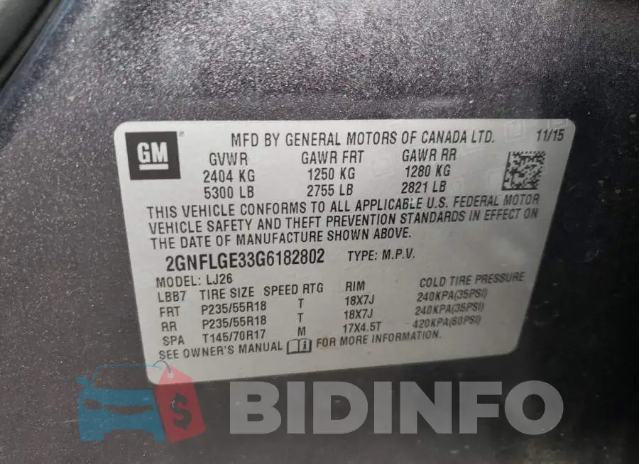 2GNFLGE33G6182802 Photo# 13