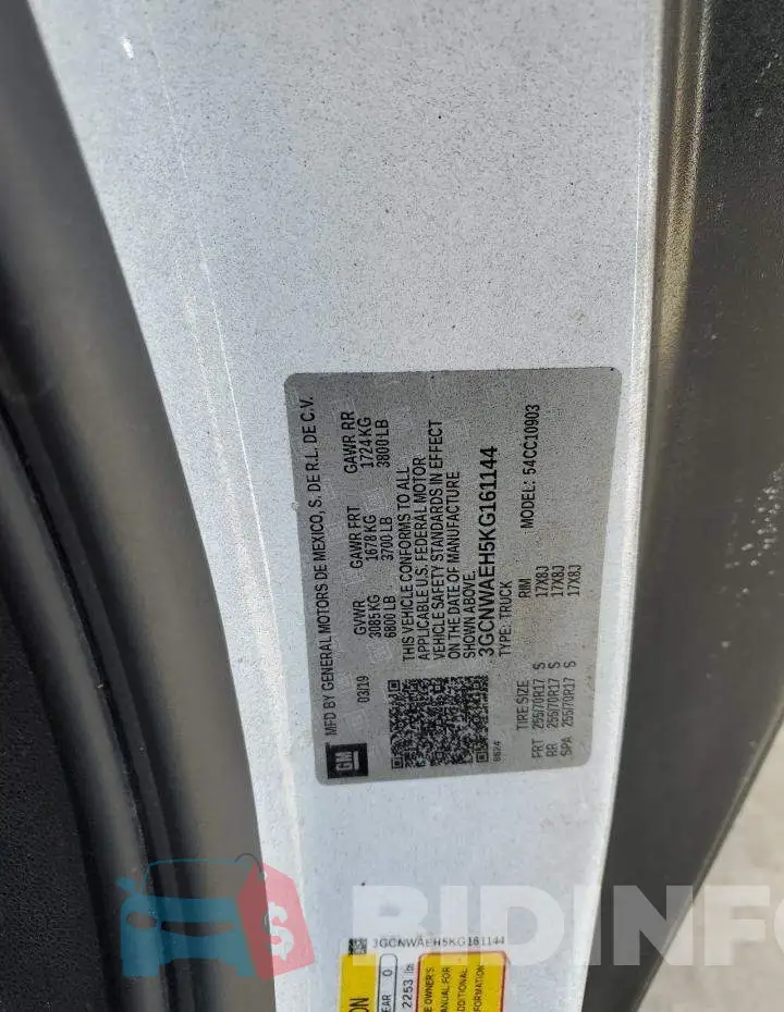 3GCNWAEH5KG161144 Photo# 12