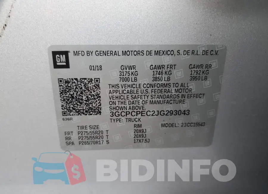 3GCPCPEC2JG293043 Photo# 13