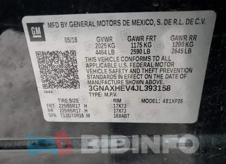 3GNAXHEV4JL393158 Photo# 13