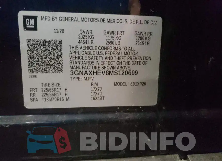 3GNAXHEV8MS120699 Photo# 12