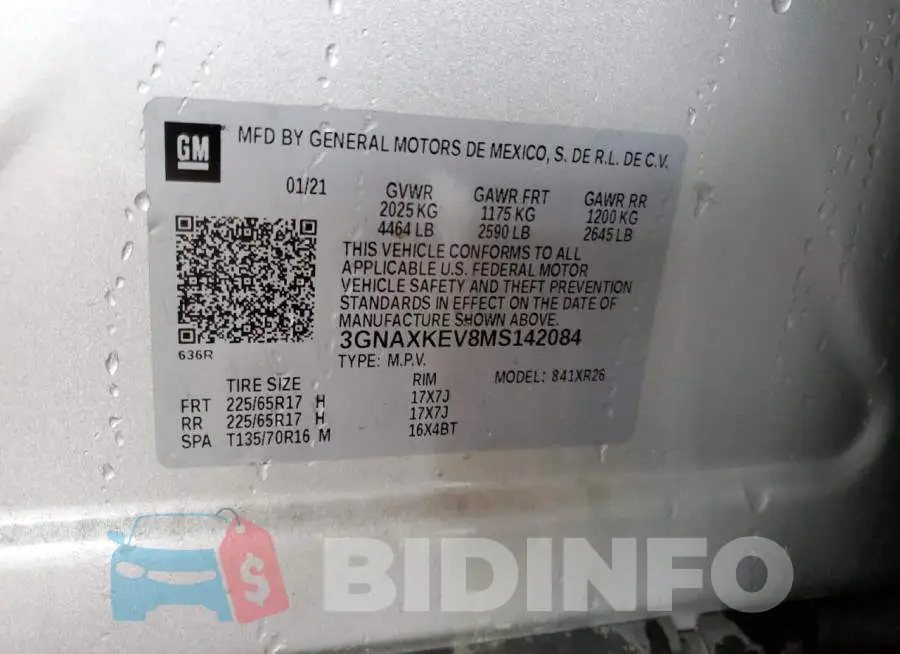3GNAXKEV8MS142084 Photo# 14