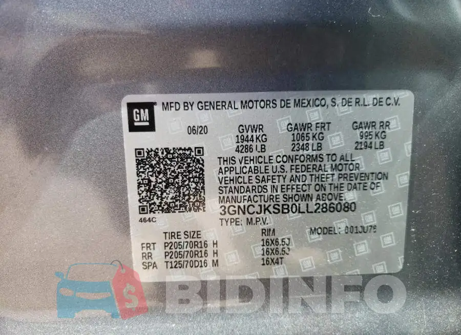 3GNCJKSB0LL286080 Photo# 10