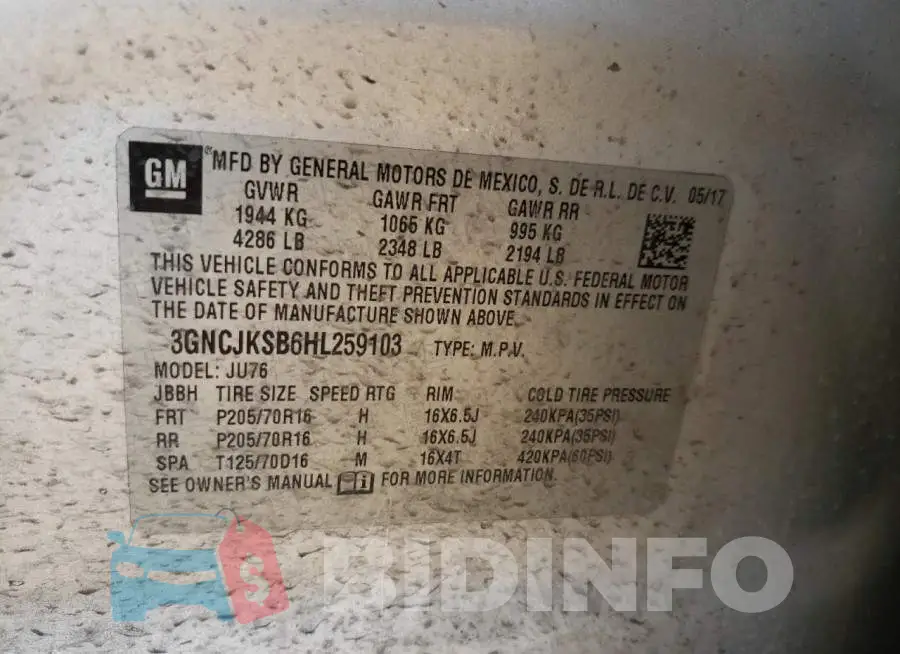 3GNCJKSB6HL259103 Photo# 13