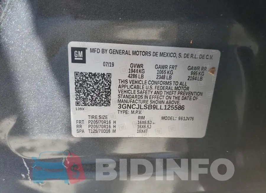 3GNCJLSB9LL125586 Photo# 10