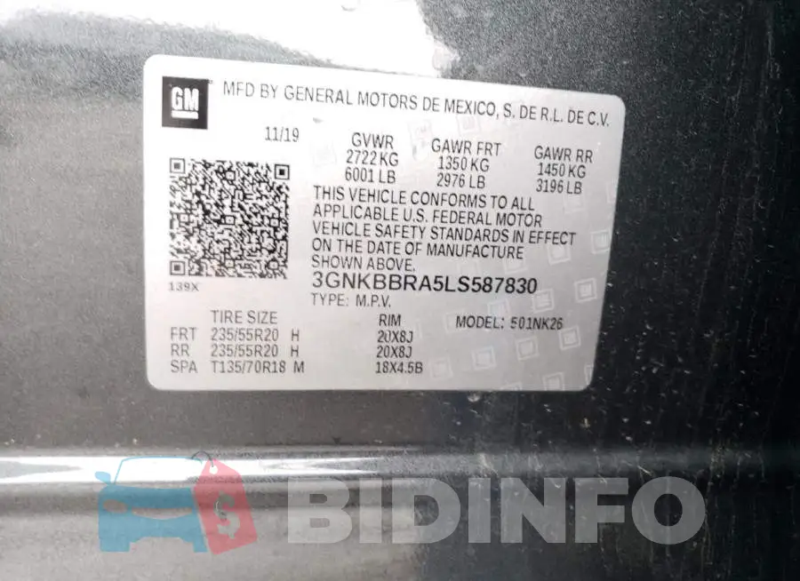 3GNKBBRA5LS587830 Photo# 12