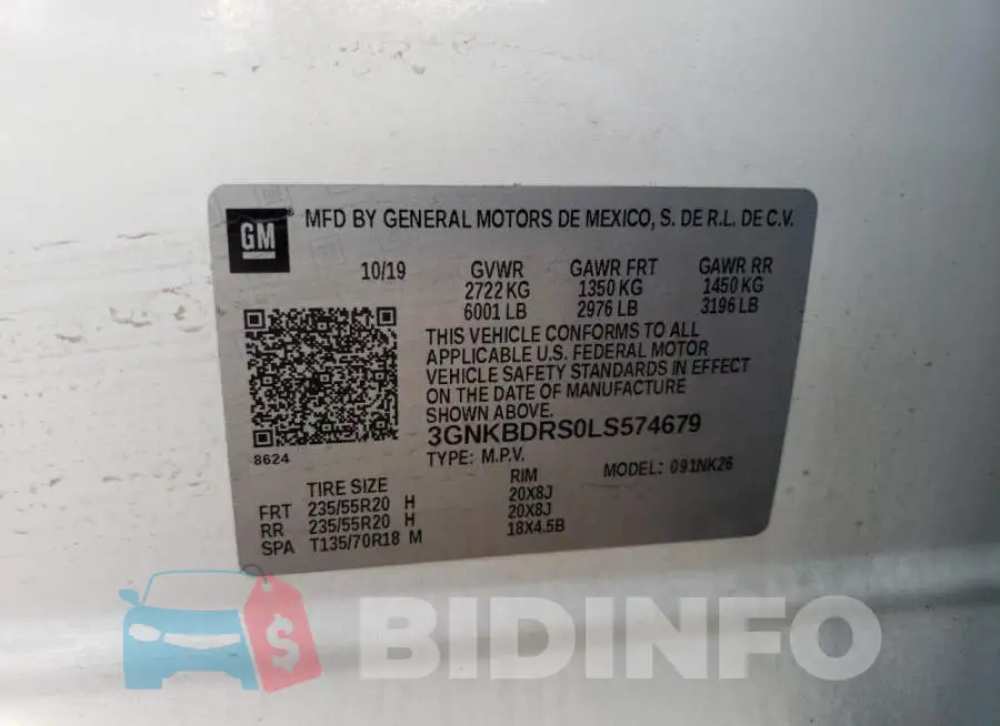 3GNKBDRS0LS574679 Photo# 12
