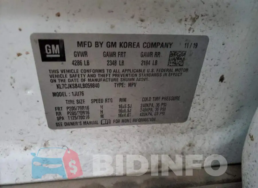KL7CJKSB4LB059840 Photo# 13