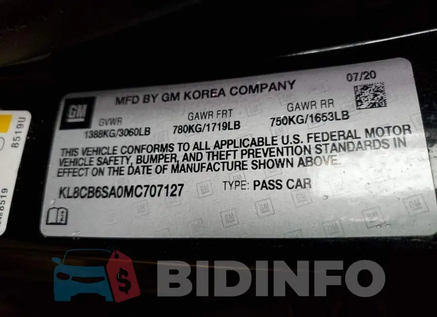 KL8CB6SA0MC707127 Photo# 12