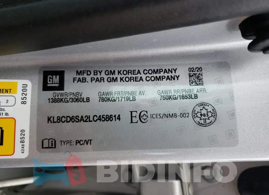 KL8CD6SA2LC458614 Photo# 12