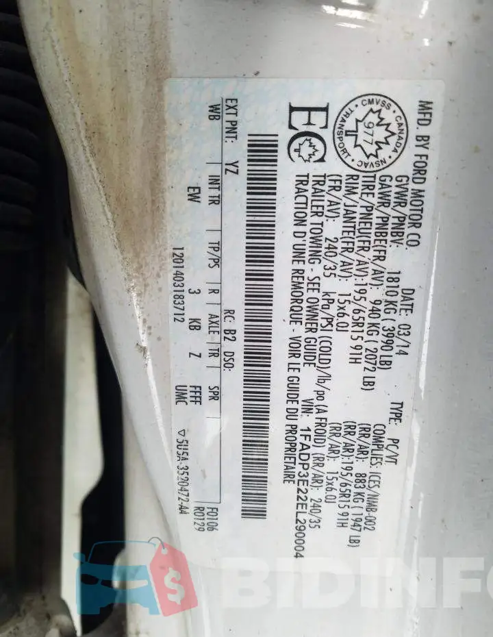 1FADP3E22EL290004 Photo# 12