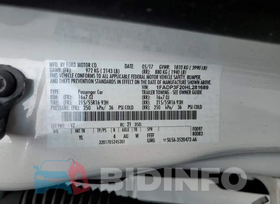 1FADP3F20HL281689 Photo# 12