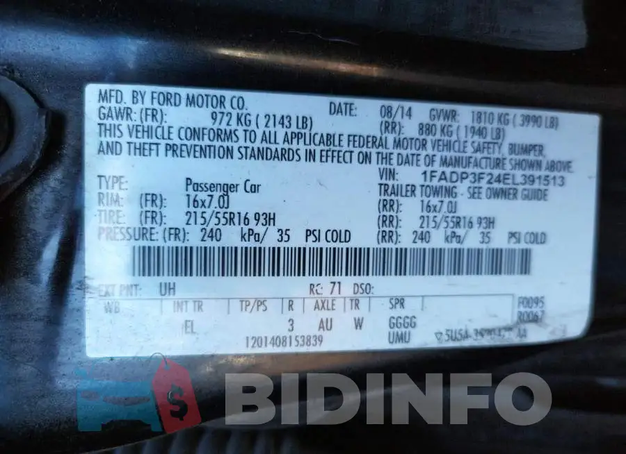 1FADP3F24EL391513 Photo# 12