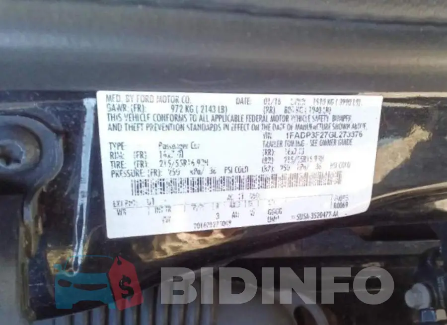 1FADP3F27GL273376 Photo# 12