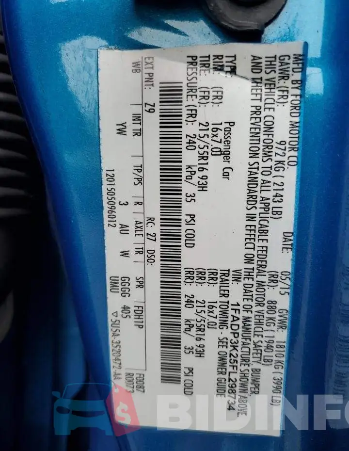 1FADP3K25FL298734 Photo# 12