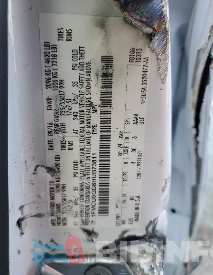 1FMCU0GD8HUB73811 Photo# 13