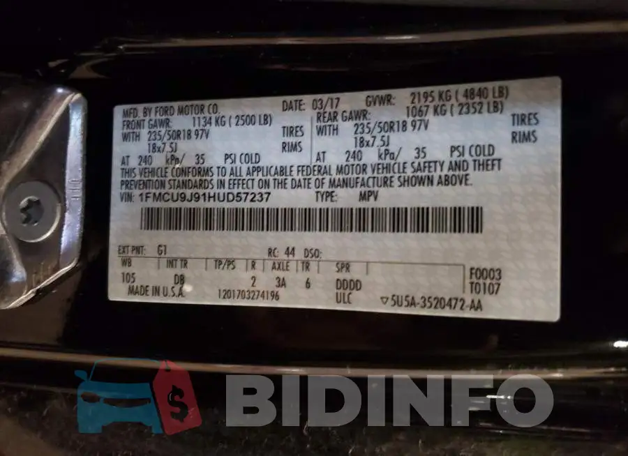 1FMCU9J91HUD57237 Photo# 13