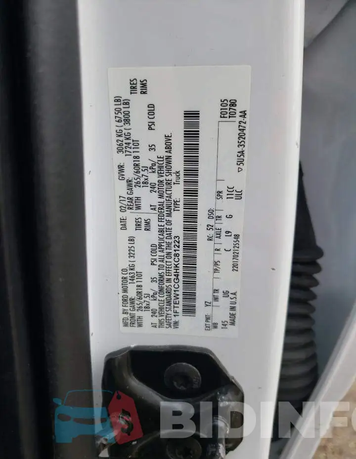 1FTEW1CG4HKC81223 Photo# 12
