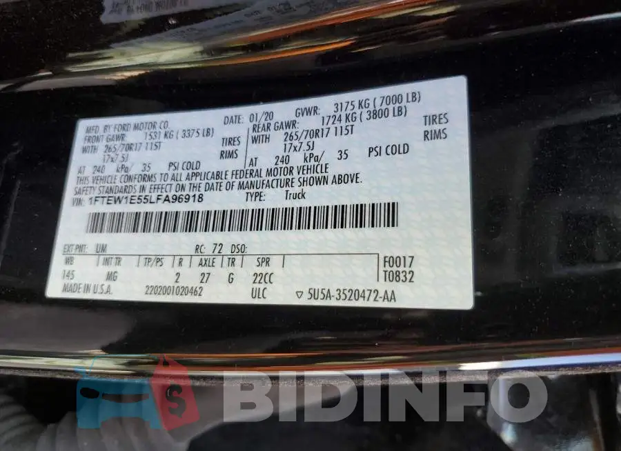1FTEW1E55LFA96918 Photo# 13